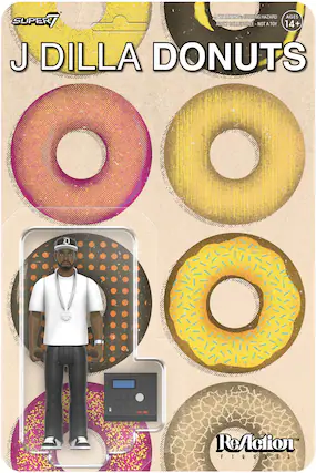 4 WARNING CHOKING HAZARD AGES SUPER ADULT COLLECTIBLE-NOT A TOY 14+ J DILLA DONUTS 00 D TM ReAction FIGURES