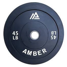 Amber Sporting Goods - Olympic Bumper Plates Pair, Rubber Weight Plates with 2-Inch Steel Hub, Cross Training – 45lb - Black