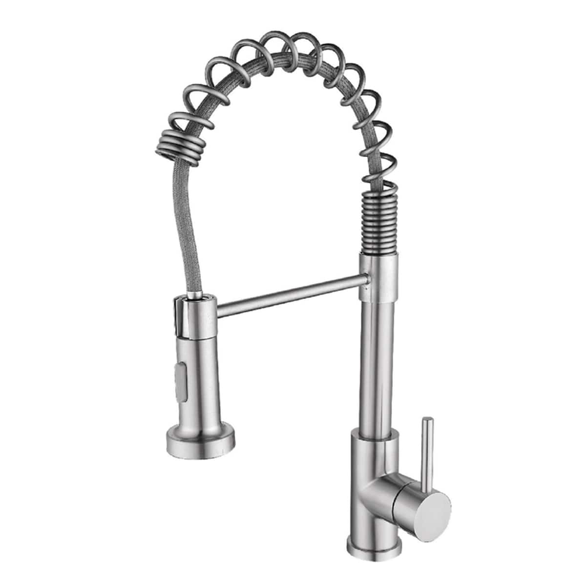 Ropilly - Single Handle Pull Down Kitchen Faucet Spring Design Finish - Chrome