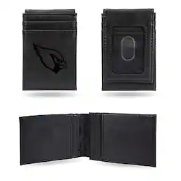 Rico Industries - Arizona Cardinals Laser Engraved Black Front Pocket Wallet / Money Clip - Multi