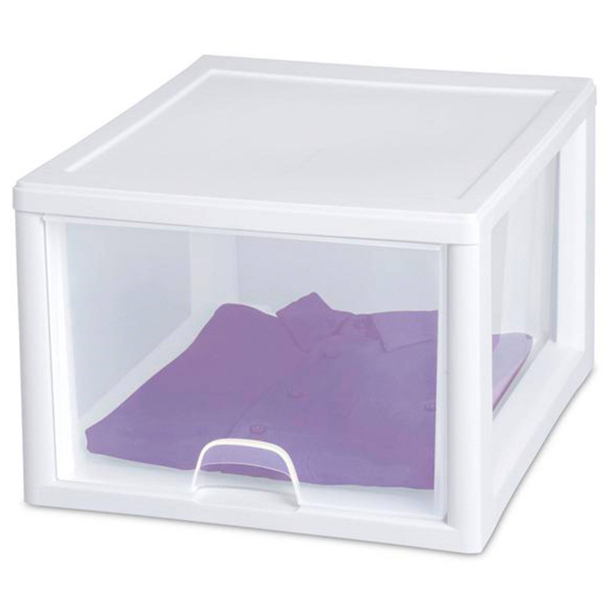 Alt View 7. Sterilite - Sterilite 27 Qt (4 Pk) & 16 Qt (6 Pk) Stackable Plastic Storage Drawer Container.