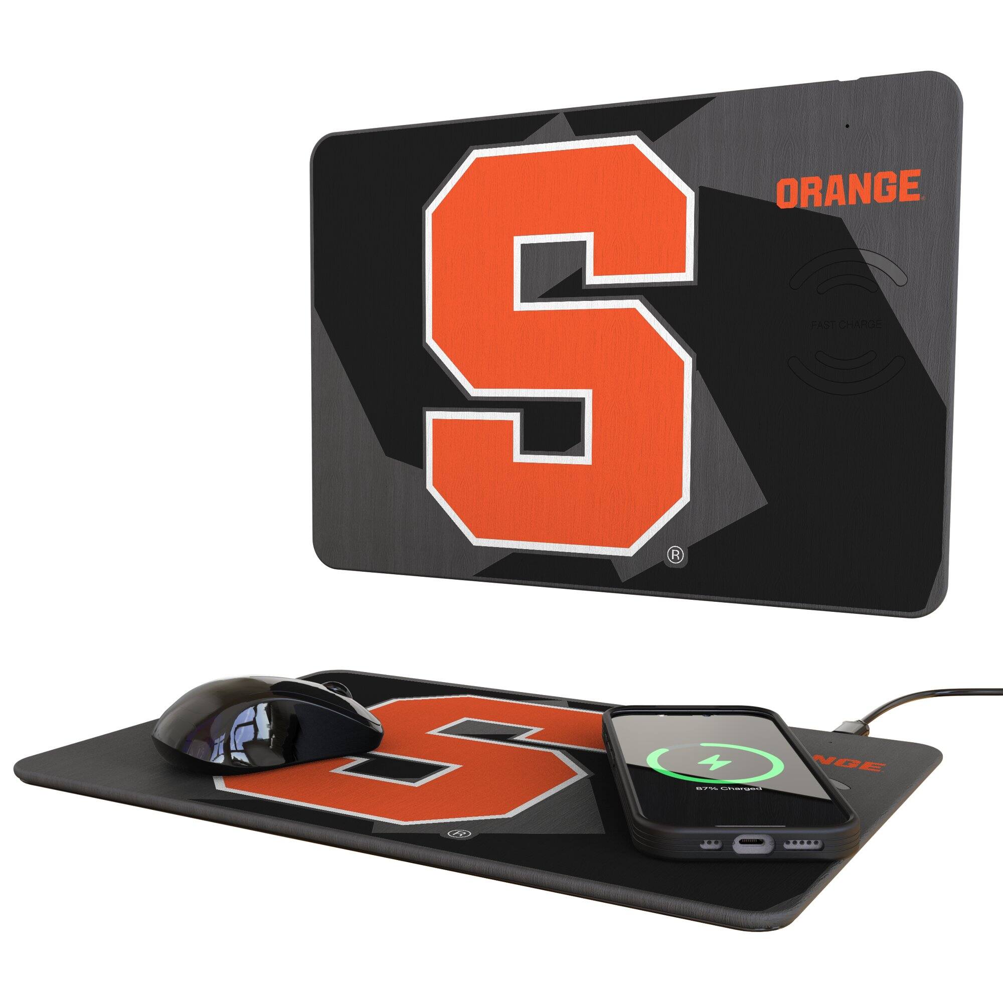 Keyscaper - Syracuse Orange Wireless Charger and Mouse Pad - Multicolor