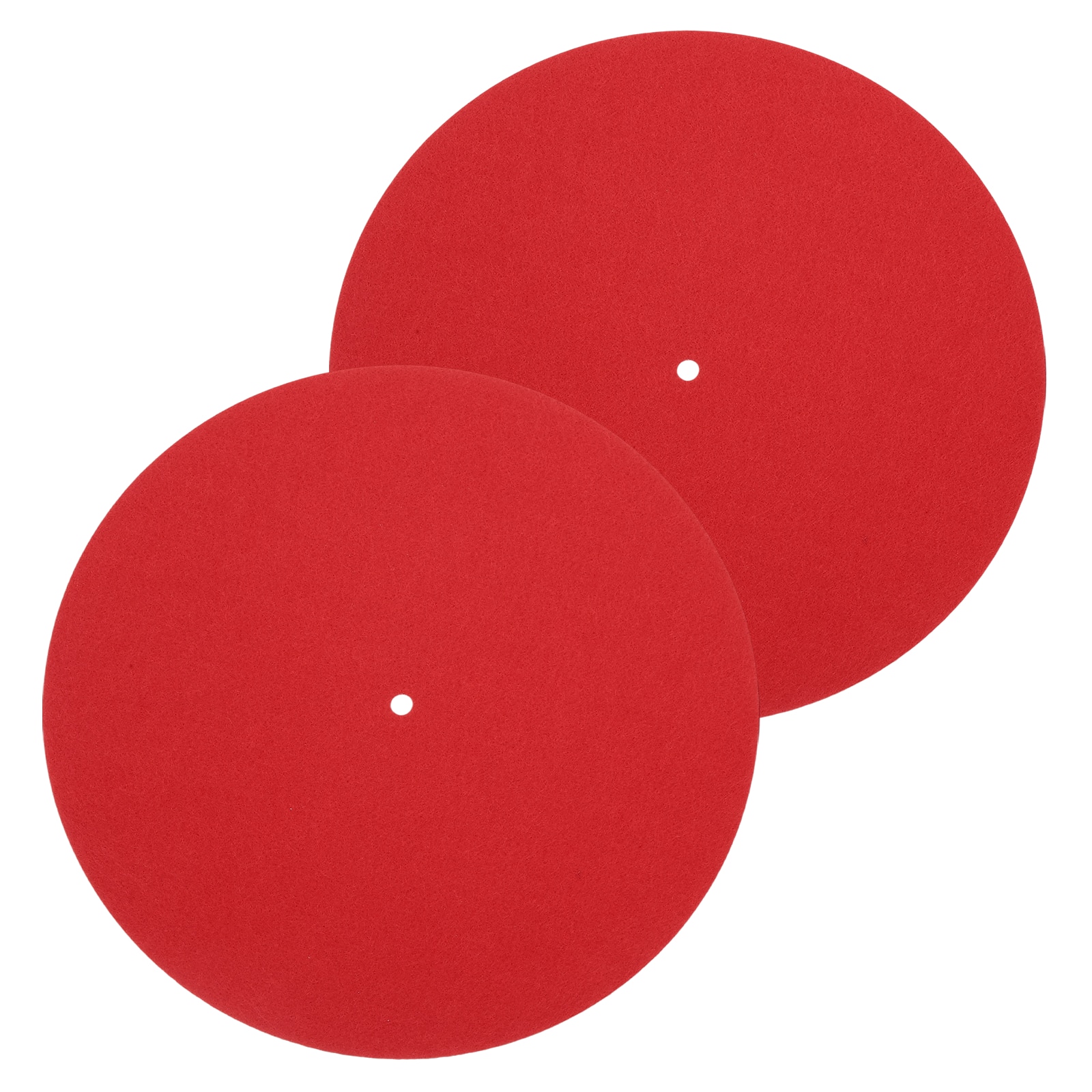 Unique Bargains - 2pcs Record Player Mat, 10 Inch Turntable Mat 3mm Felt Pad for Vinyl Record - Red