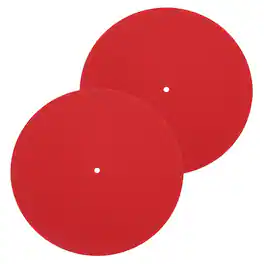Unique Bargains - 2pcs Record Player Mat, 10 Inch Turntable Mat 3mm Felt Pad for Vinyl Record - Red