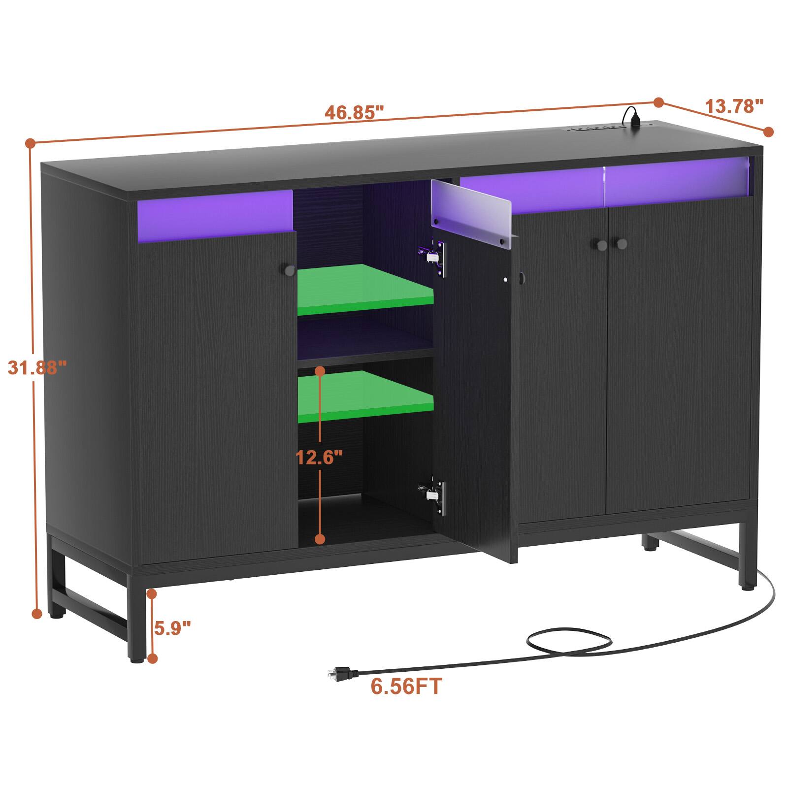 46.85" 13.78" 31.88" 12.6" 5.9" 6.56FT