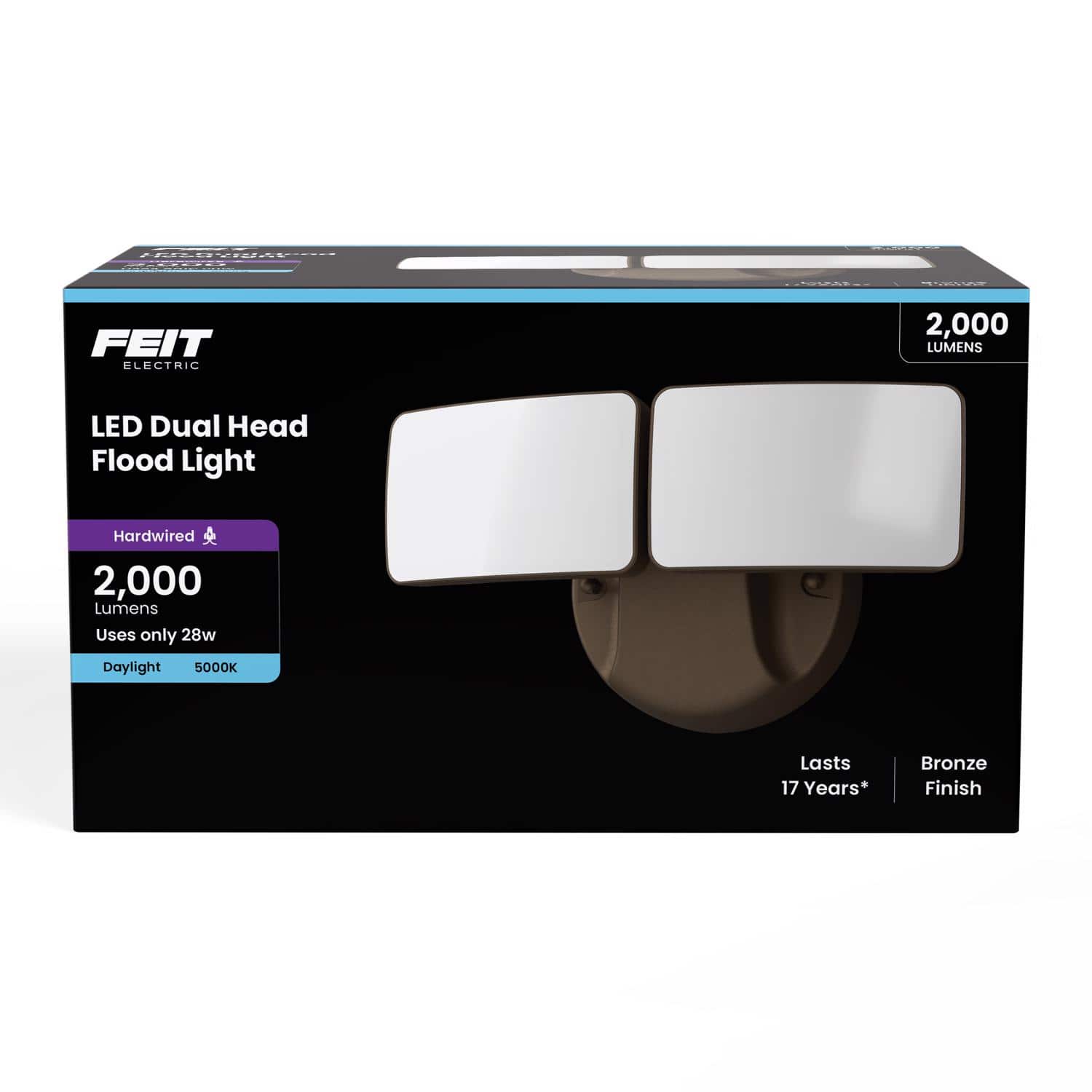 FEIT ELECTRIC - Feit LED Switch Hardwired LED Bronze Security Floodlight