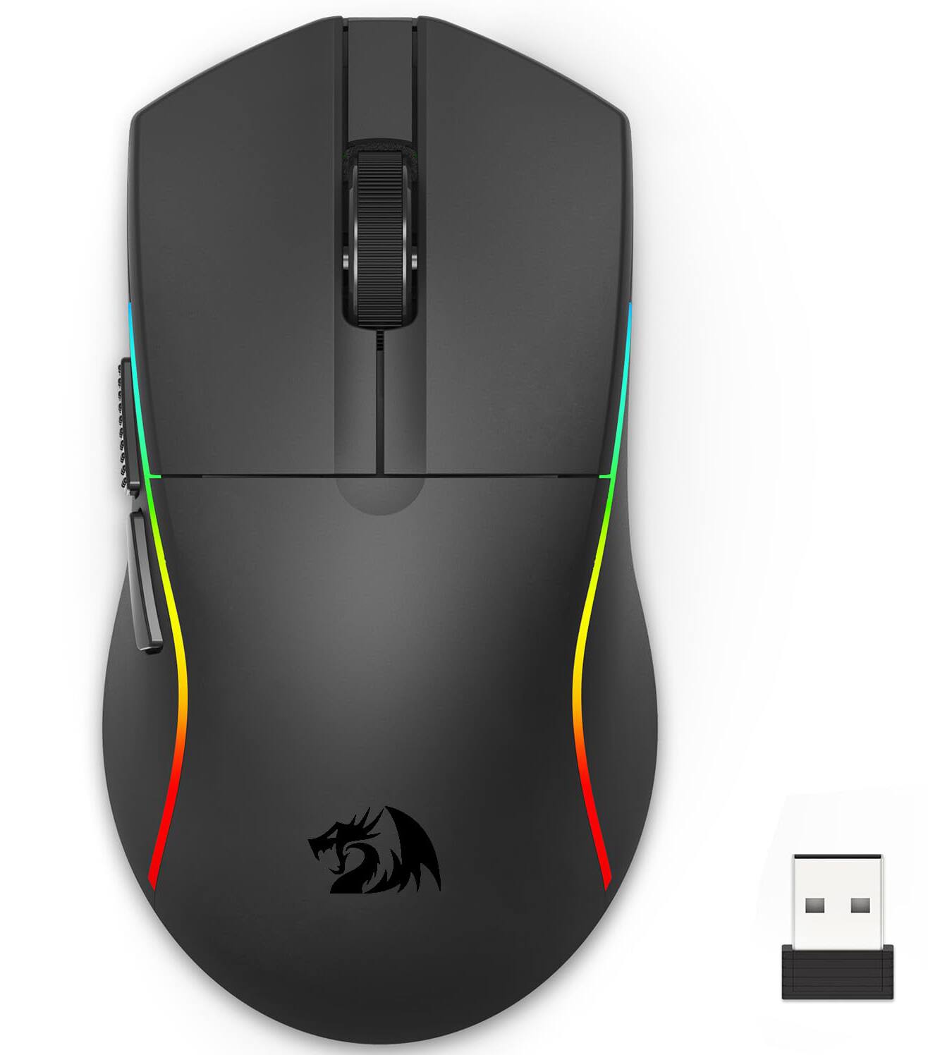 Front. REDRAGON - M816-pro Wired/Bluetooth/2.4G Gaming mouse - Balck.