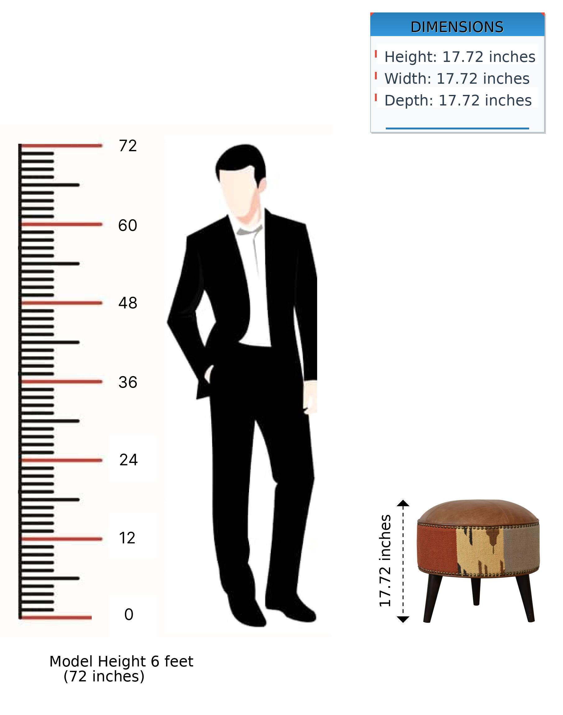 DIMENSIONS  
Height: 17.72 inches  
Width: 17.72 inches  
Depth: 17.72 inches  

Model Height 6 feet (72 inches)