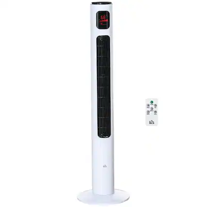 Front. Loheer - Loheer 46 Inch Freestanding Tower Fan Oscillating Bedroom Cooling Floor Fan with Remote White.