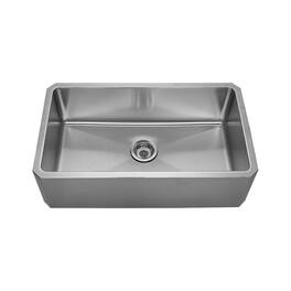 Whitehaus - Brushed Stainless Steel Single Bowl Front Apron Undermount Sink - Silver