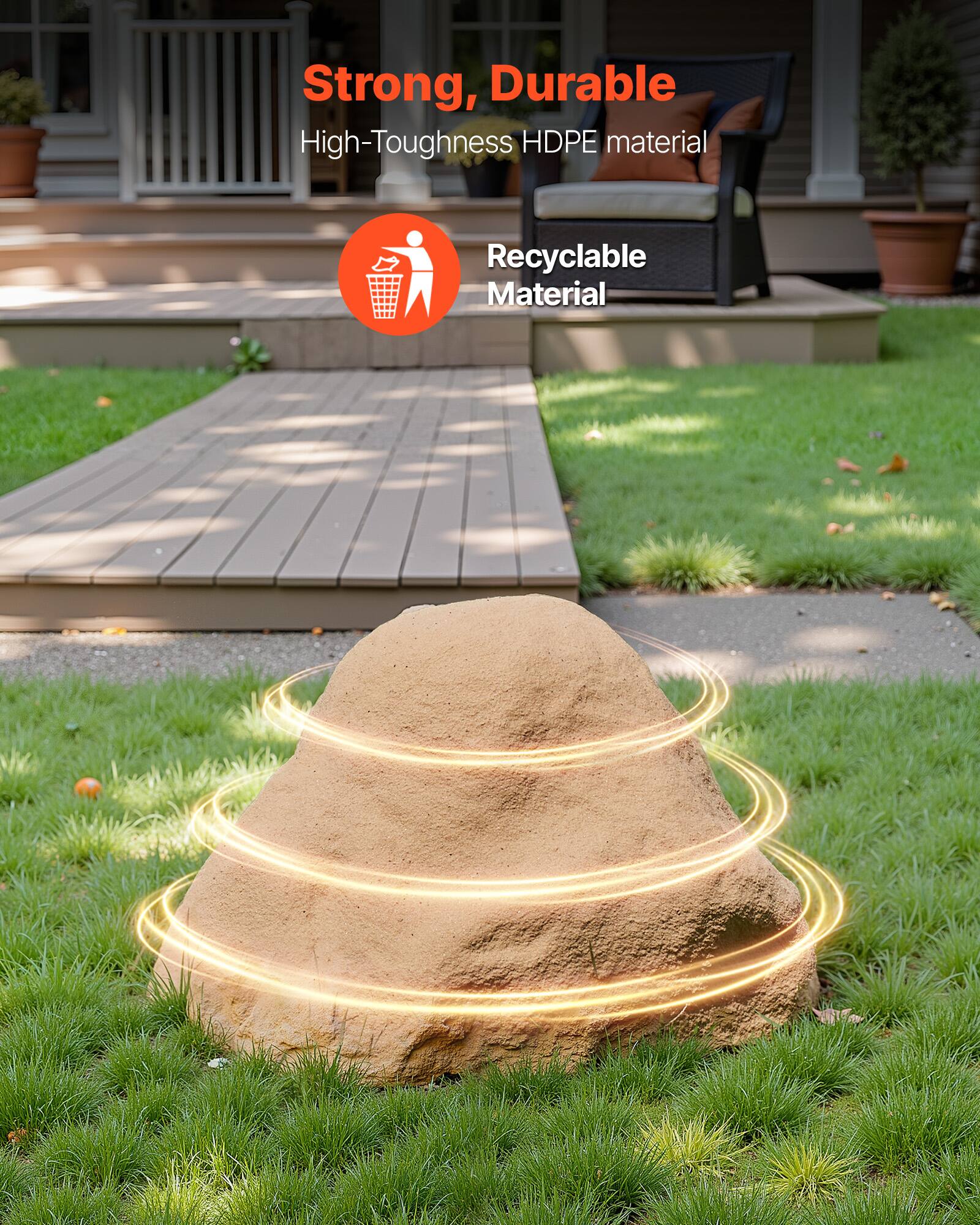 Strong, Durable  
High-Toughness HDPE material  
Recyclable Material