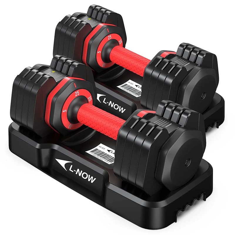 Pooboo - 5 in 1 Free Weights 5/10/15/20/25lb/50lb Dumbbell with Anti-Slip HanSuitable - Black