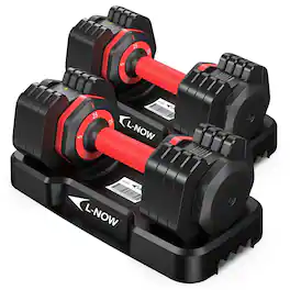Pooboo - 5 in 1 Free Weights 5/10/15/20/25lb/50lb Dumbbell with Anti-Slip HanSuitable - Black