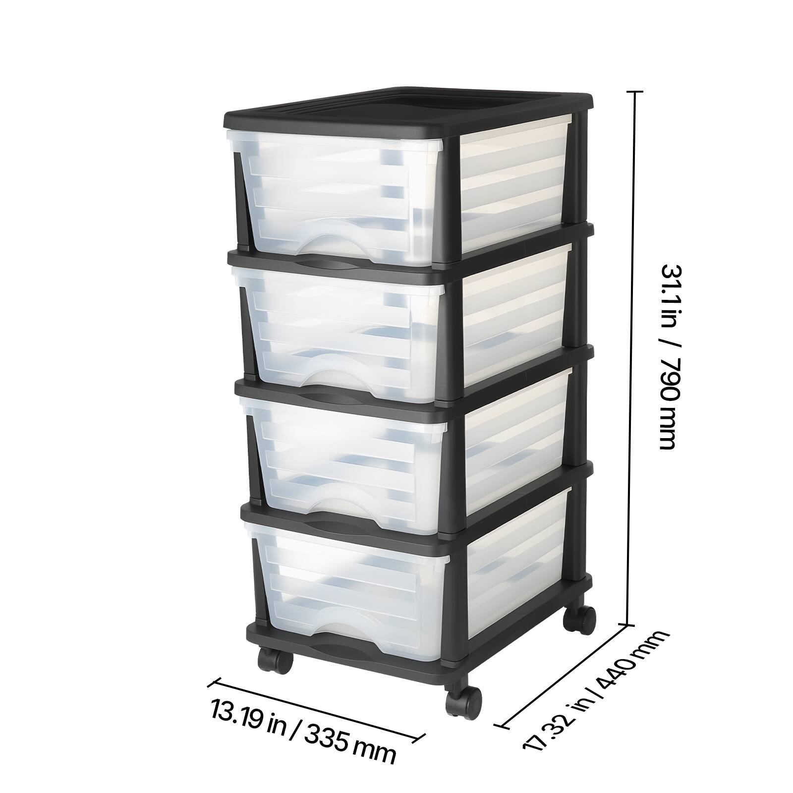 31.1 in / 790 mm  
13.19 in / 335 mm  
17.32 in / 440 mm