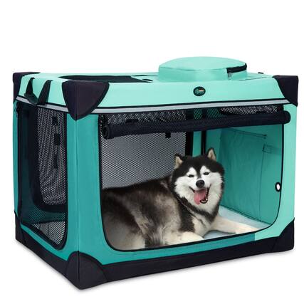 Front. Ownpets - 42" 4 Door Collapsible Dog Crate.