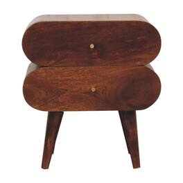 Artisan Furniture - Solid Wood Bubble Chestnut Bedside, 2 Drawers - Dark Brown