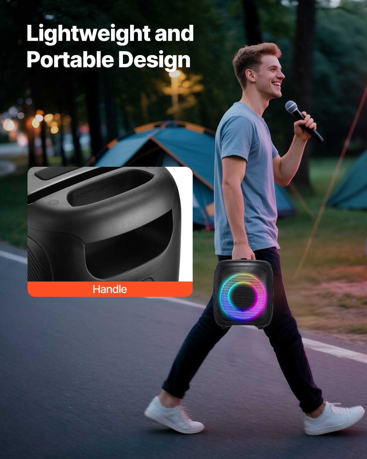 Lightweight and Portable Design

Handle