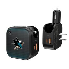 Keyscaper - San Jose Sharks 2-in-1 USB A/C Charger - Black