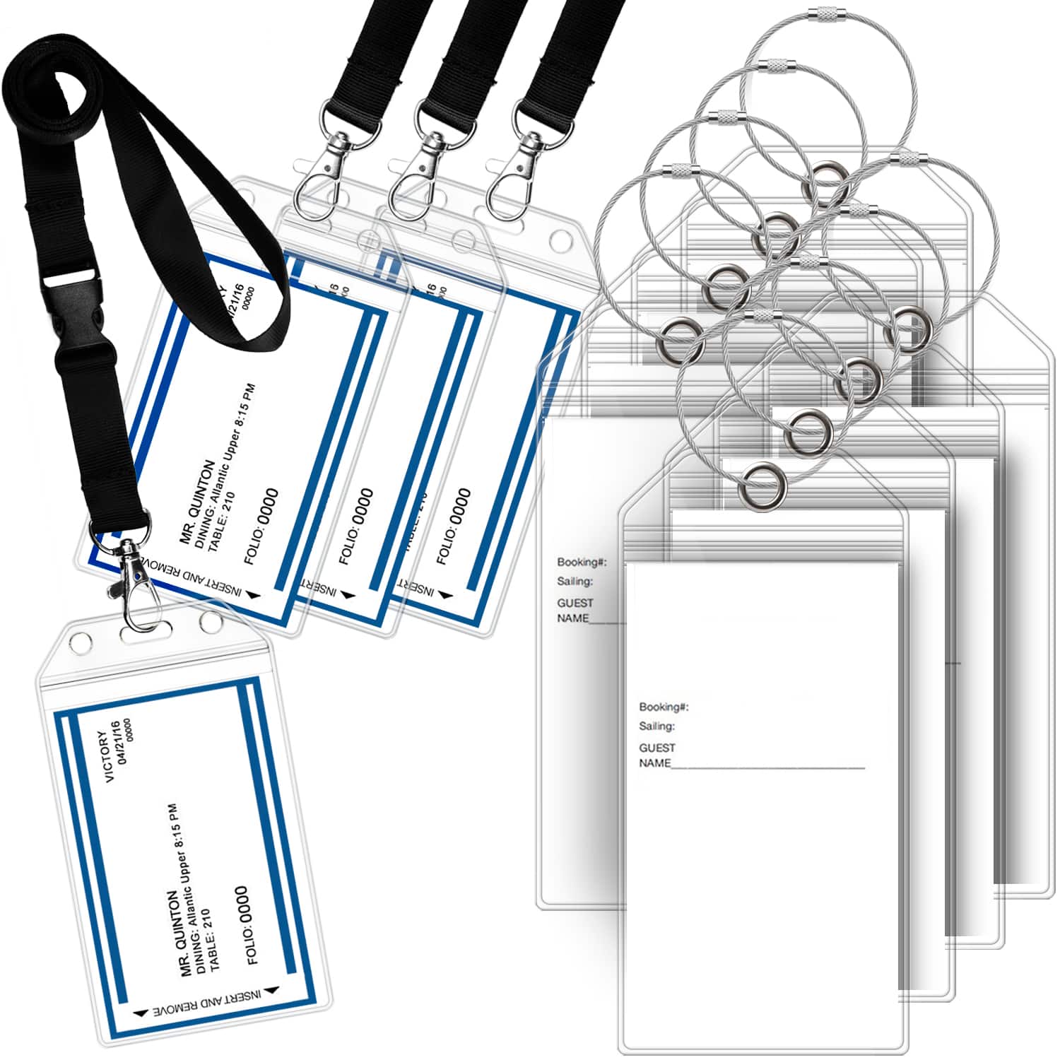 GreatShield - Cruise Essentials 8x Cruise Luggage Tag Holder + 4x ID Badge Holder with Lanyard, for Princess, Carnival Holland Cruise - Clear price history on PriceWatchPro