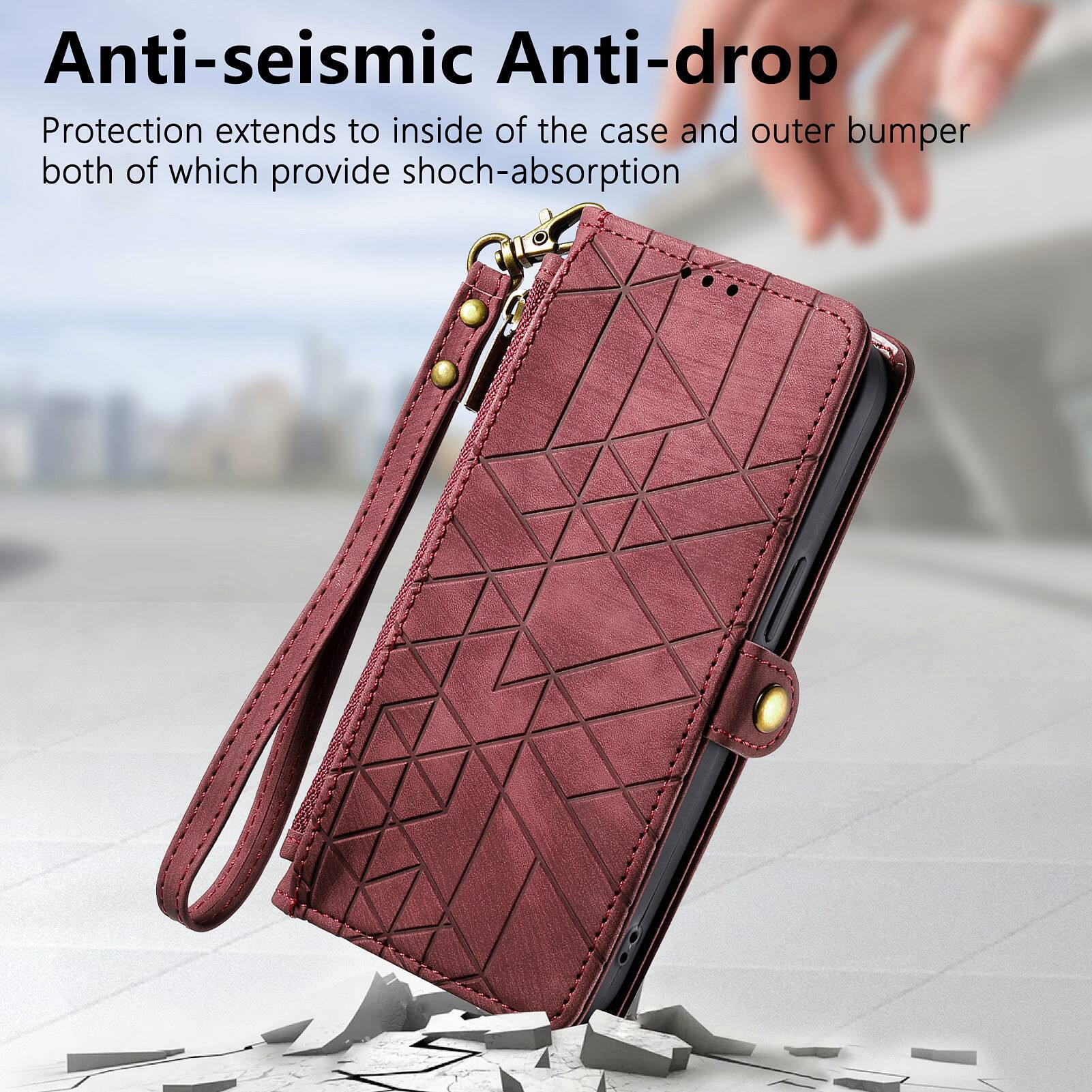 Anti-seismic Anti-drop  
Protection extends to inside of the case and outer bumper both of which provide shock-absorption