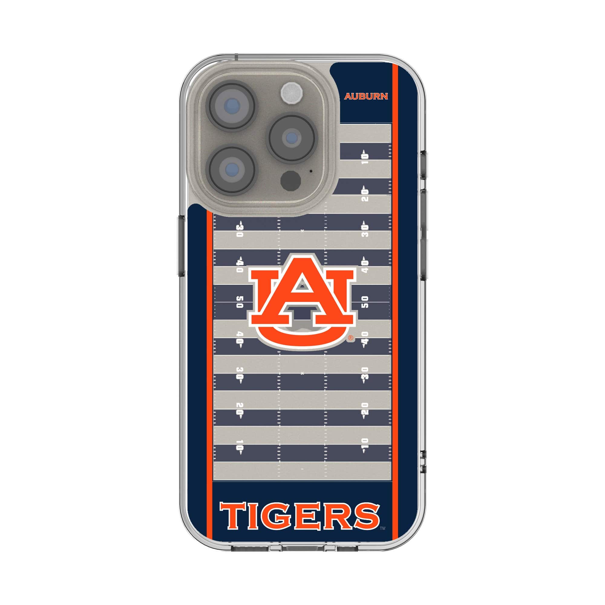 Keyscaper - NCAA - Auburn Tigers iPhone Clear Football Field Design Case - 16 Pro Max - Multicolor