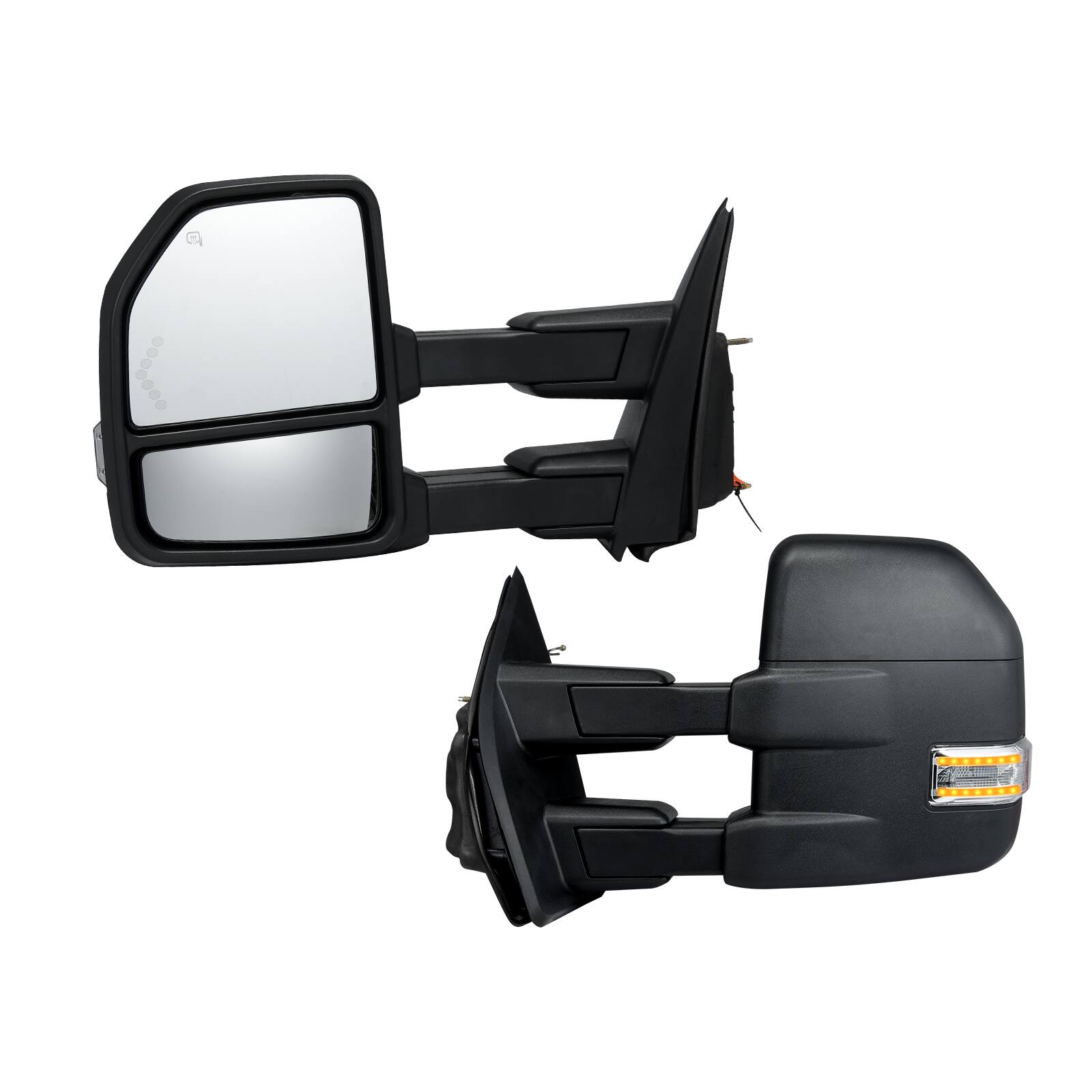 Alt View 4. VEVOR - Towing Mirrors, Left & Right Pair Set for 2015-2018 Ford F150, Power Heated with Signal Light & Puddle Light - Black.