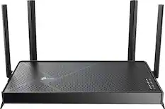 Front. TP-Link - Archer BE3600 Pro Dual-Band Wi-Fi 7 Router - Black.