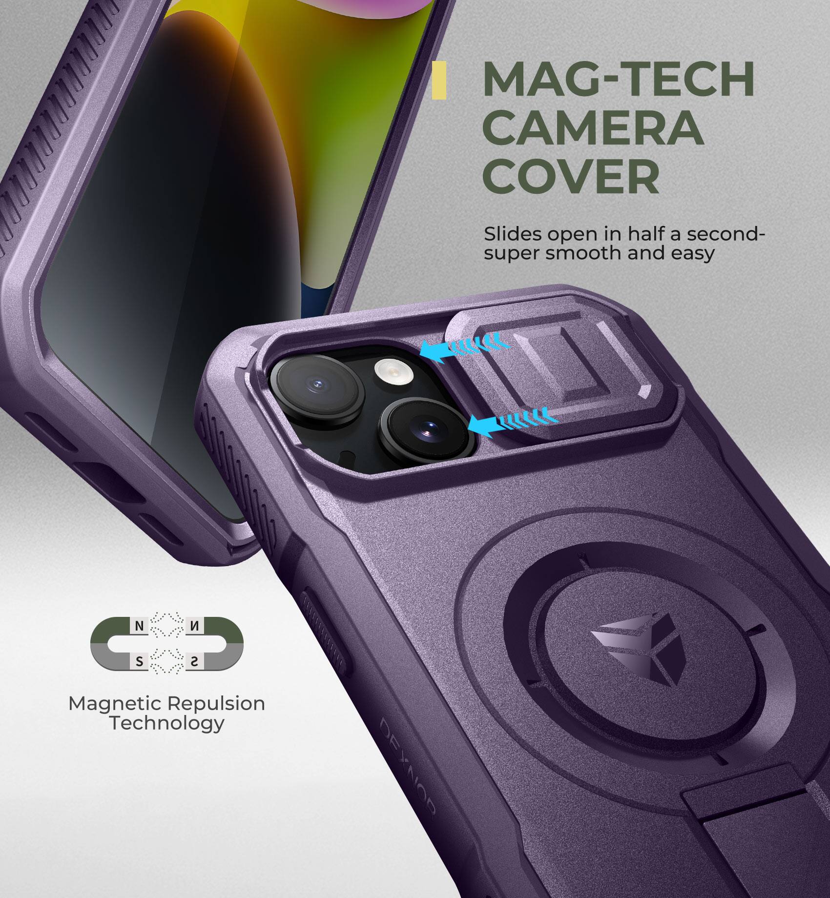 MAG-TECH CAMERA COVER Slides open in half a second- super smooth and easy

Magnetic Repulsion Technology