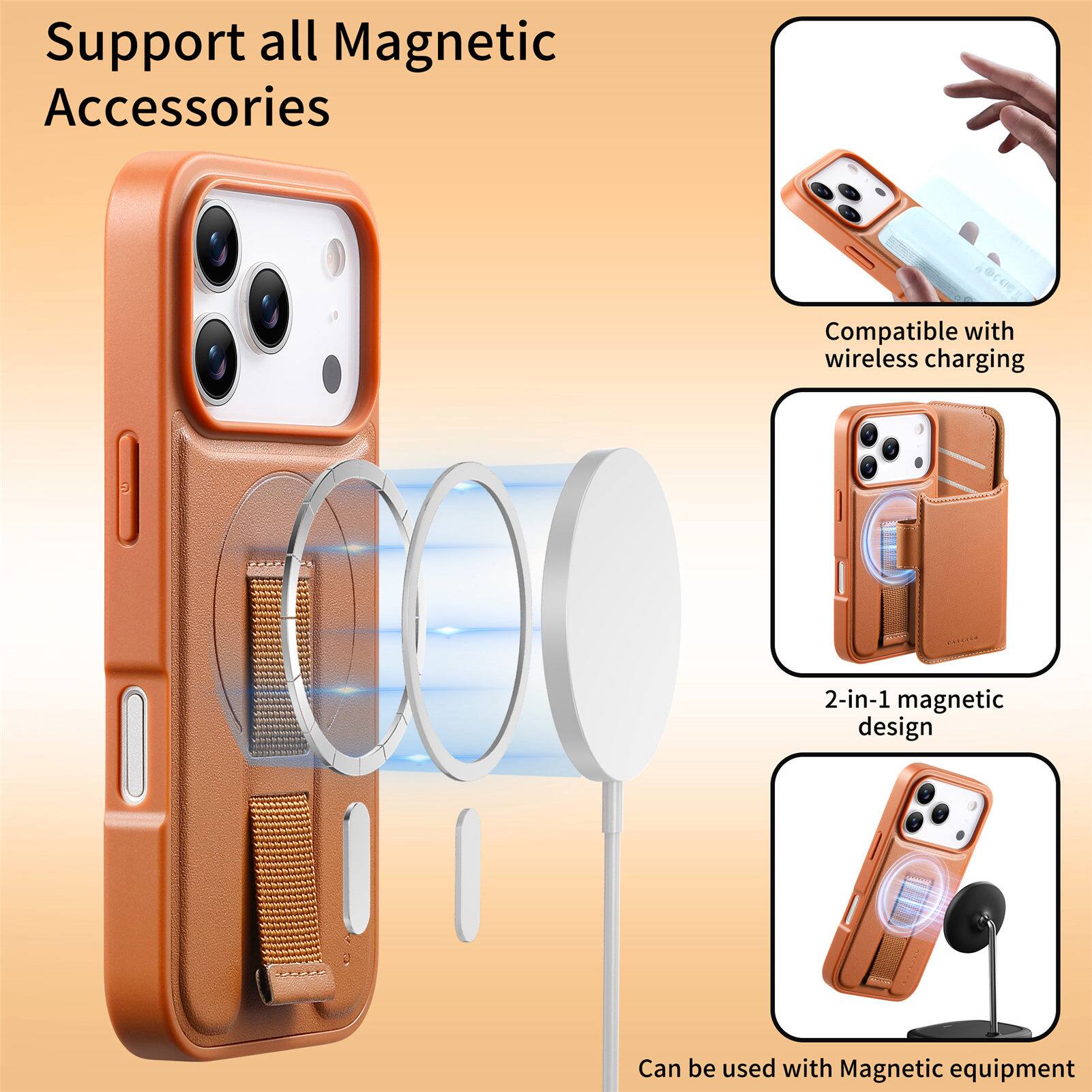 Support all Magnetic Accessories

Compatible with wireless charging

2-in-1 magnetic design

Can be used with Magnetic equipment