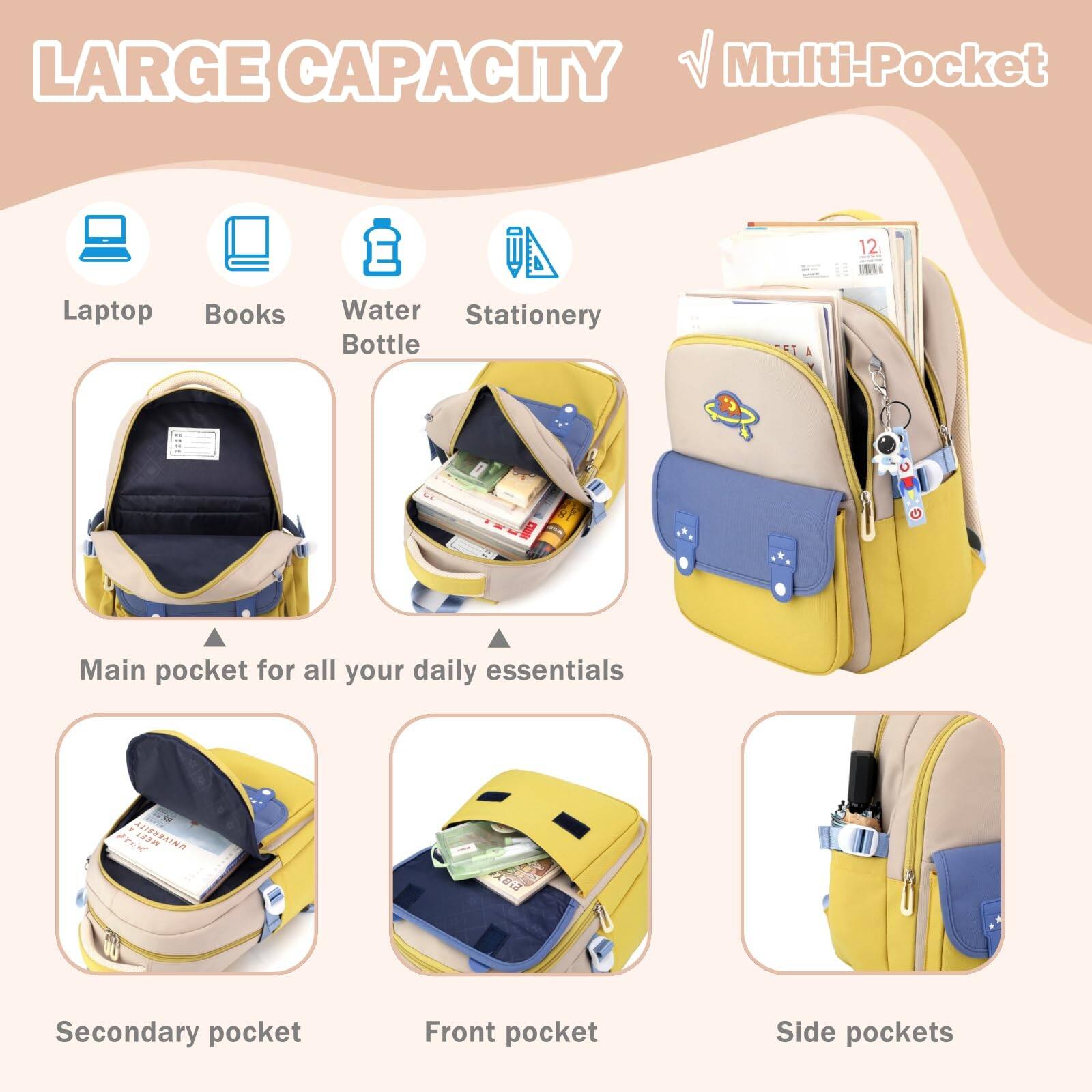 Pacoar Cade Backpack For Cute School Elementary Simple Navy Blue ...