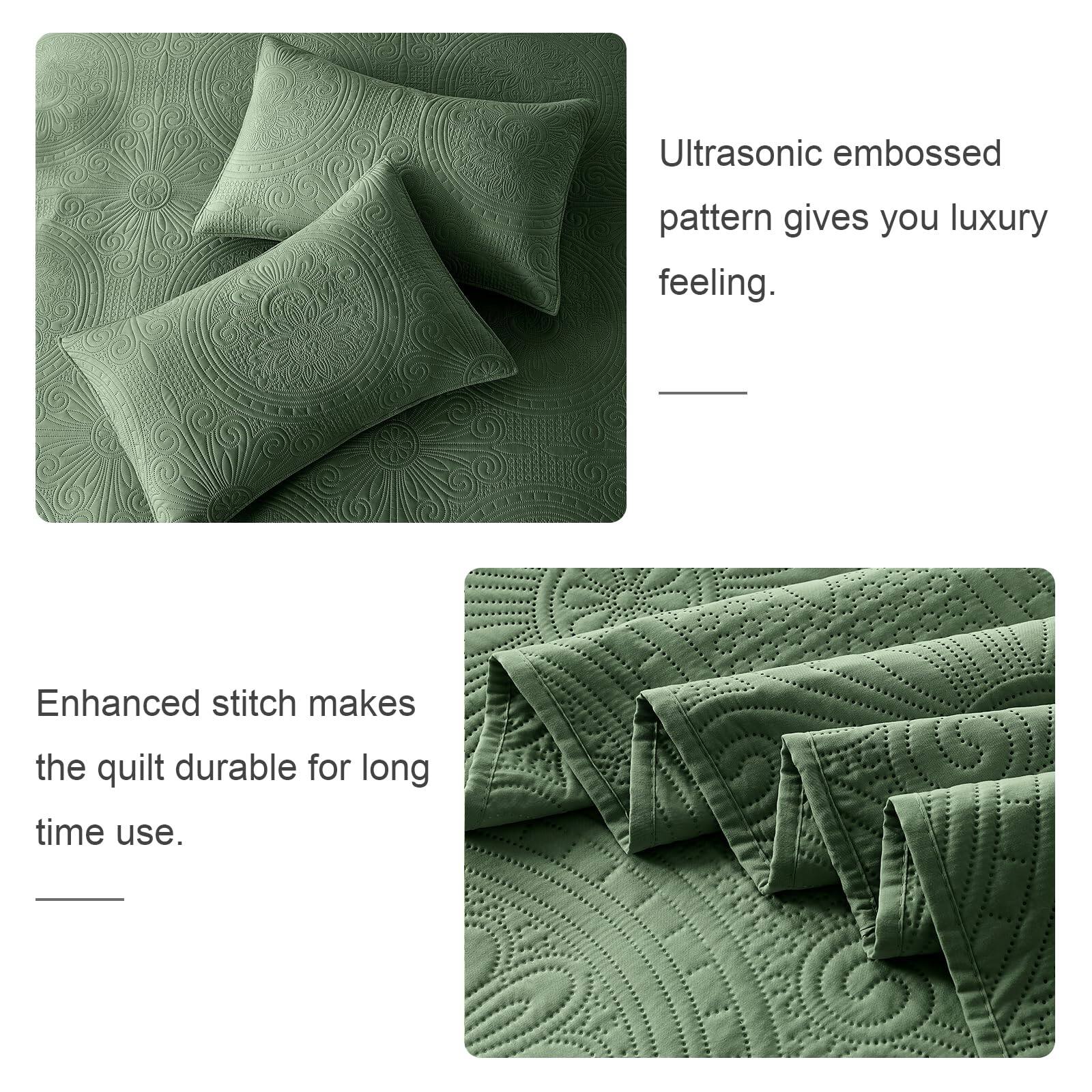 Ultrasonic embossed pattern gives you luxury feeling.

Enhanced stitch makes the quilt durable for long time use.