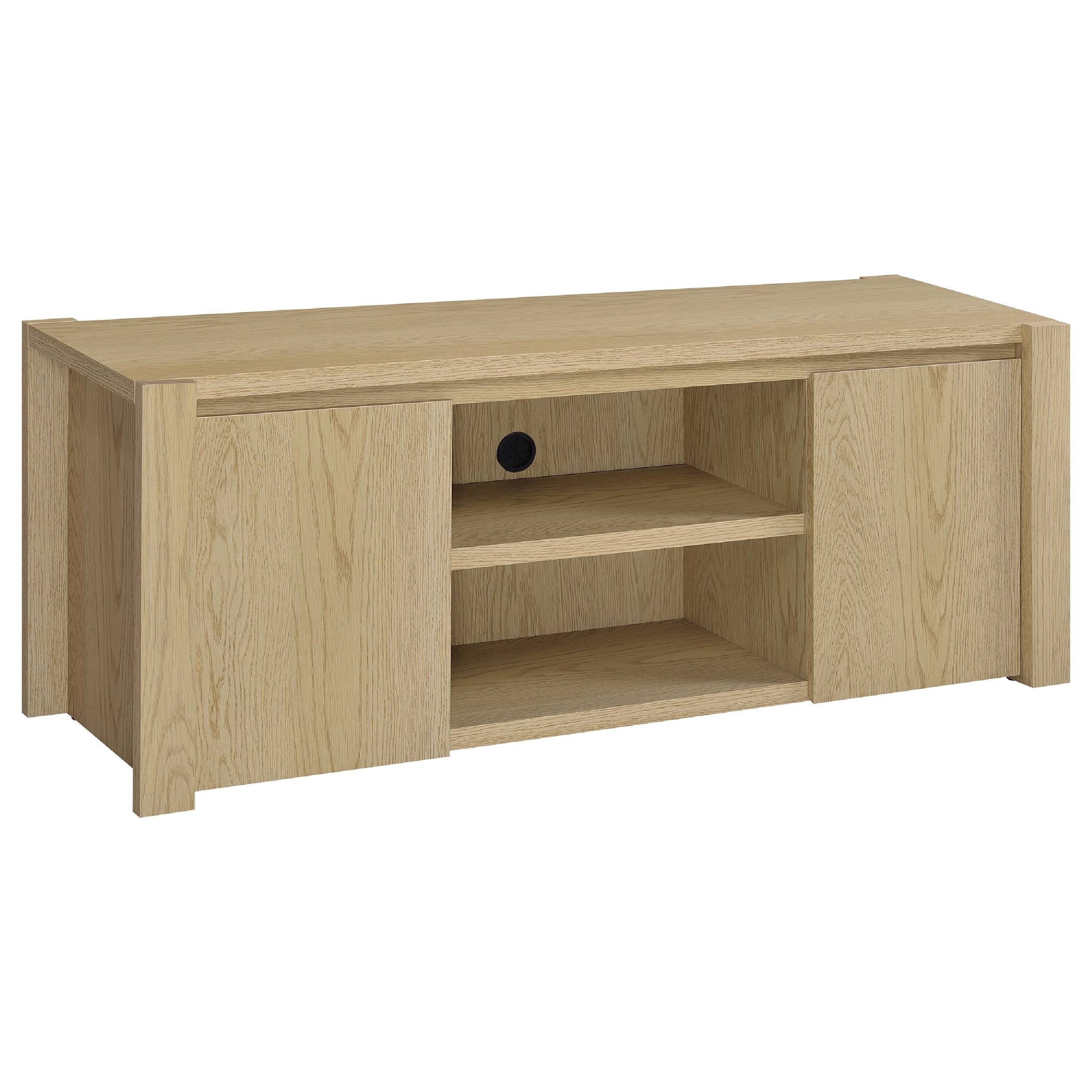 Alt View 1. Manhattan Lane - Laury TV Stand Media Console with Open Shelves, Light Oak Wood 60 Inch - Light Oak Brown.