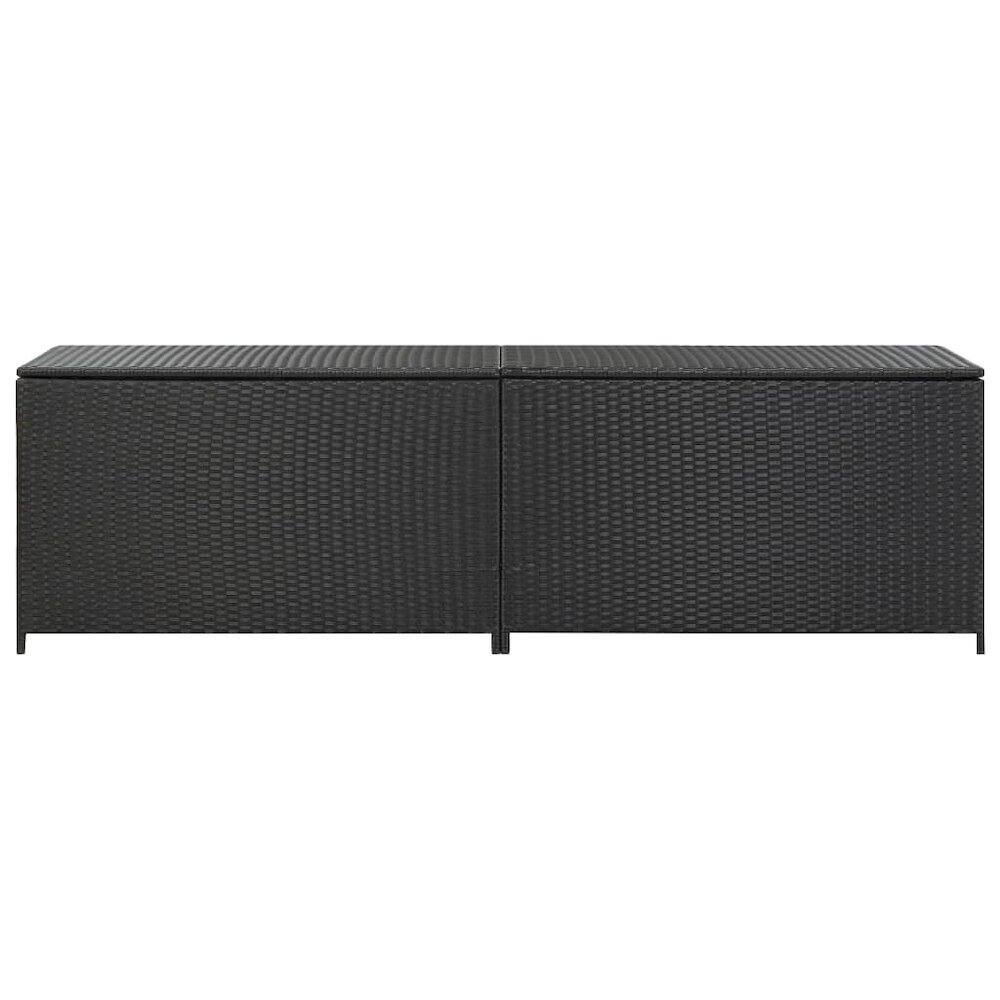 Left. vidaXL - vidaXL Storage Chest Black Poly Rattan, Powder-Coated Steel Large - Black.