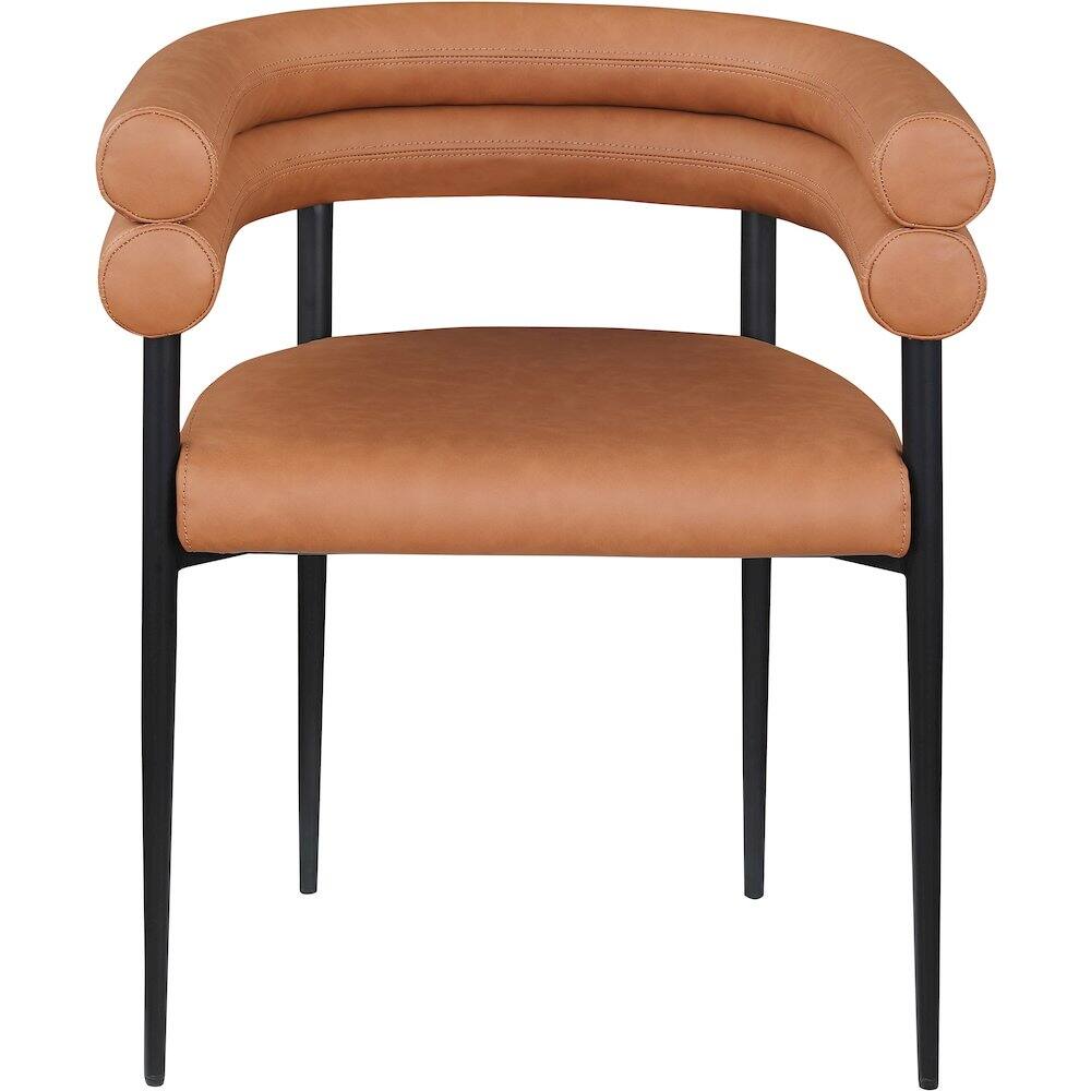 Alt View 1. Meridian Furniture - Lavina Cognac Vegan Leather Dining Chair, Set of 2 - Brown.