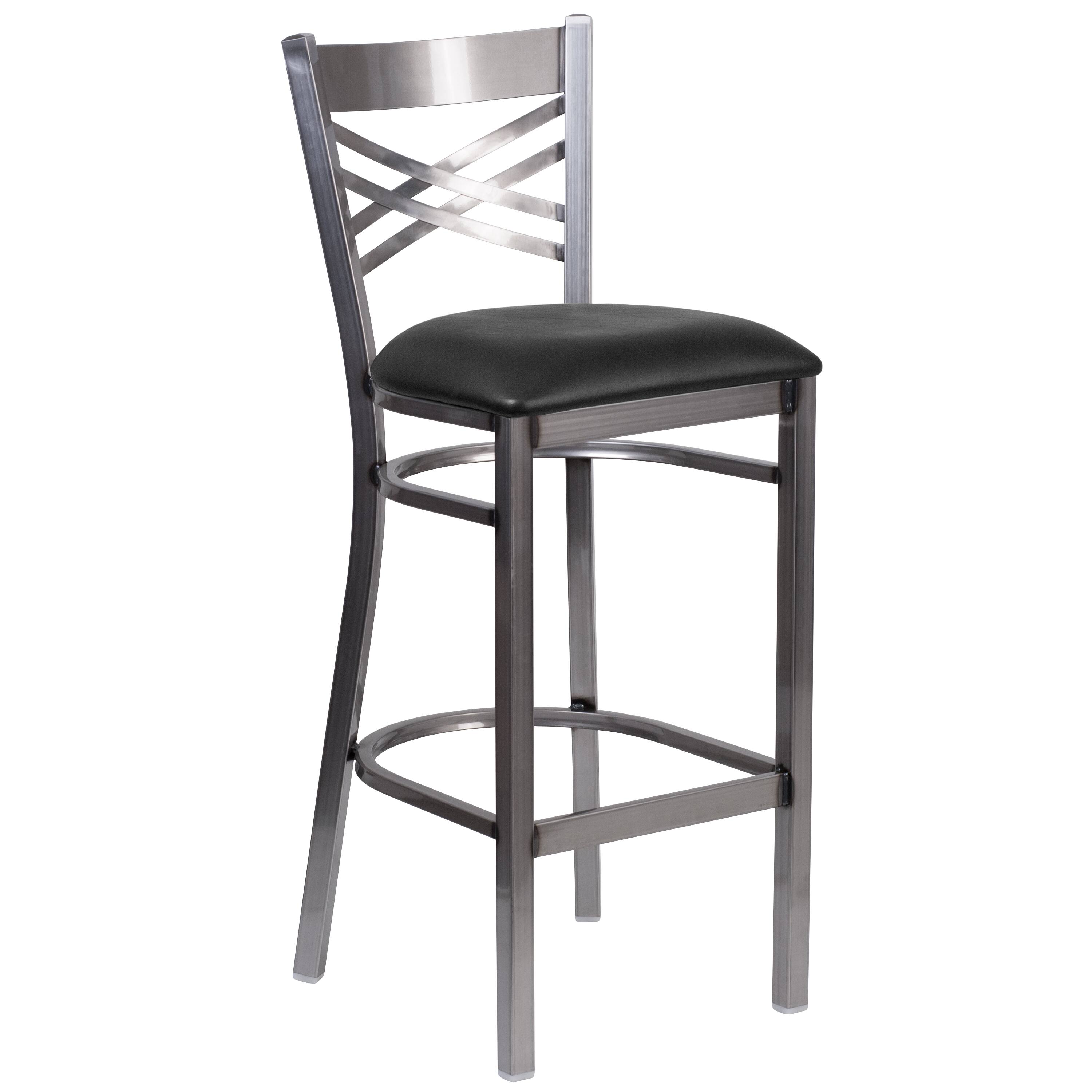 Black Vinyl Seat/Clear Coated Metal Frame