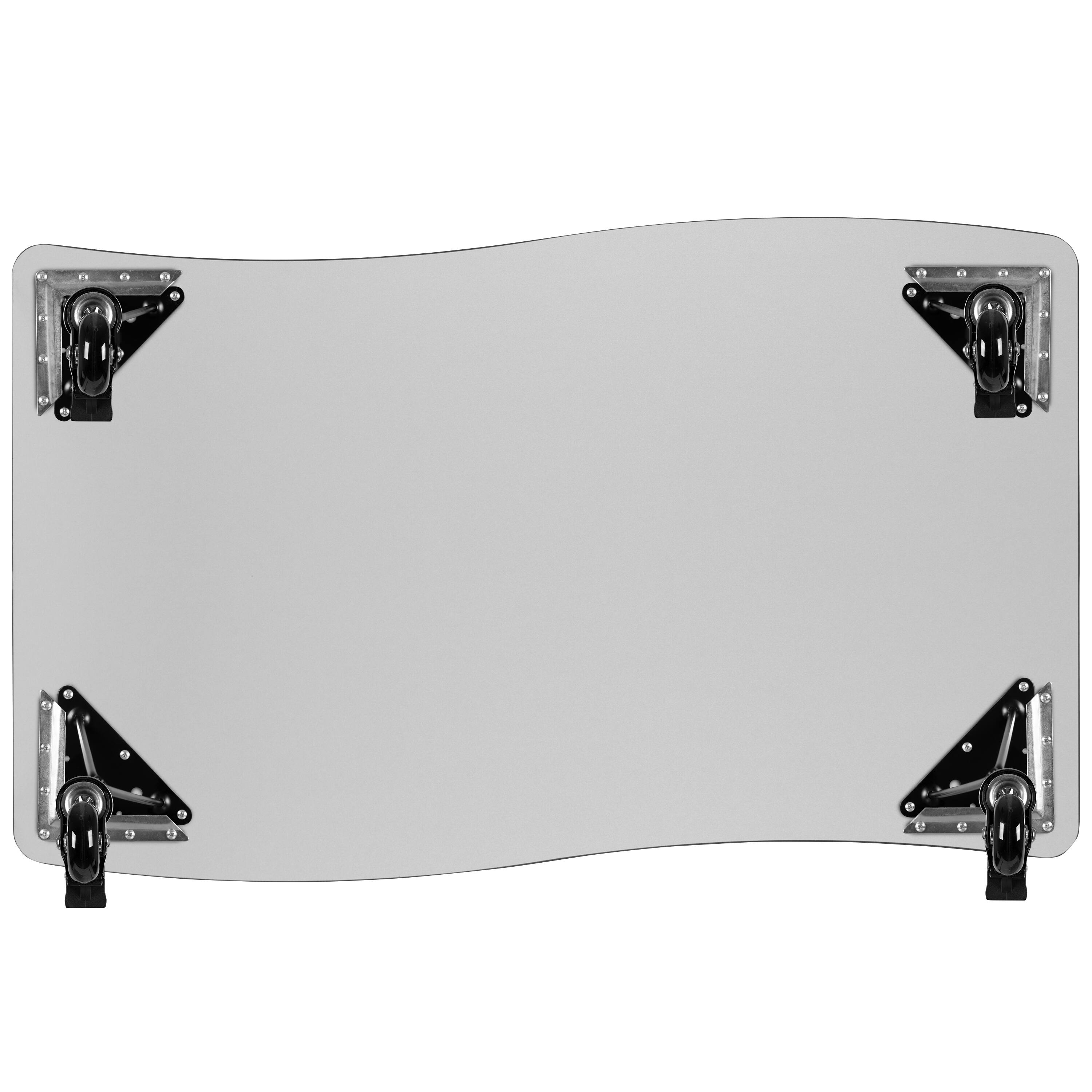 Alt View 7. Emma + Oliver - Mobile 28"Wx47.5"L Wave Flexible Collaborative Kids Adjustable Activity Table - Oak.