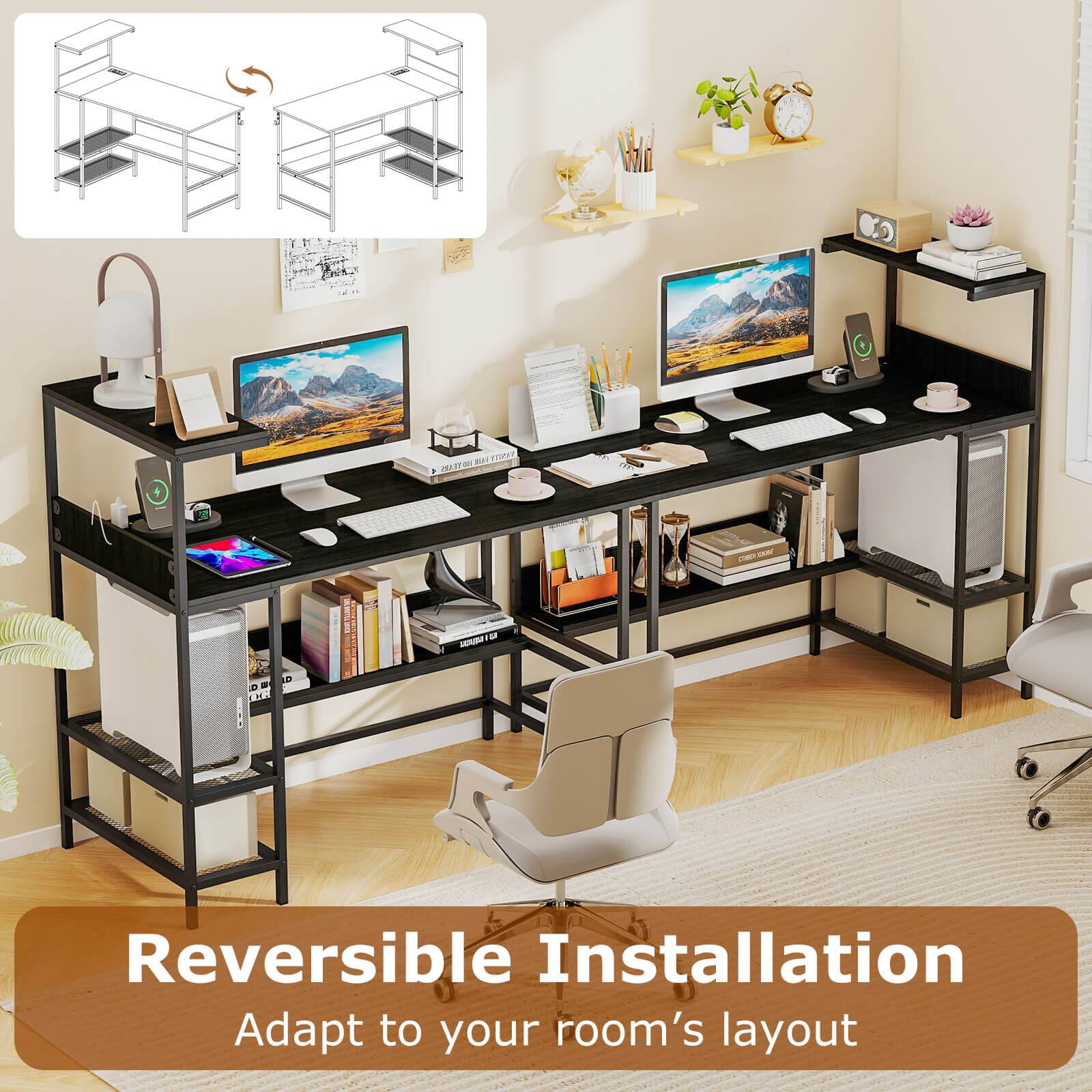 Reversible Installation  
Adapt to your room's layout