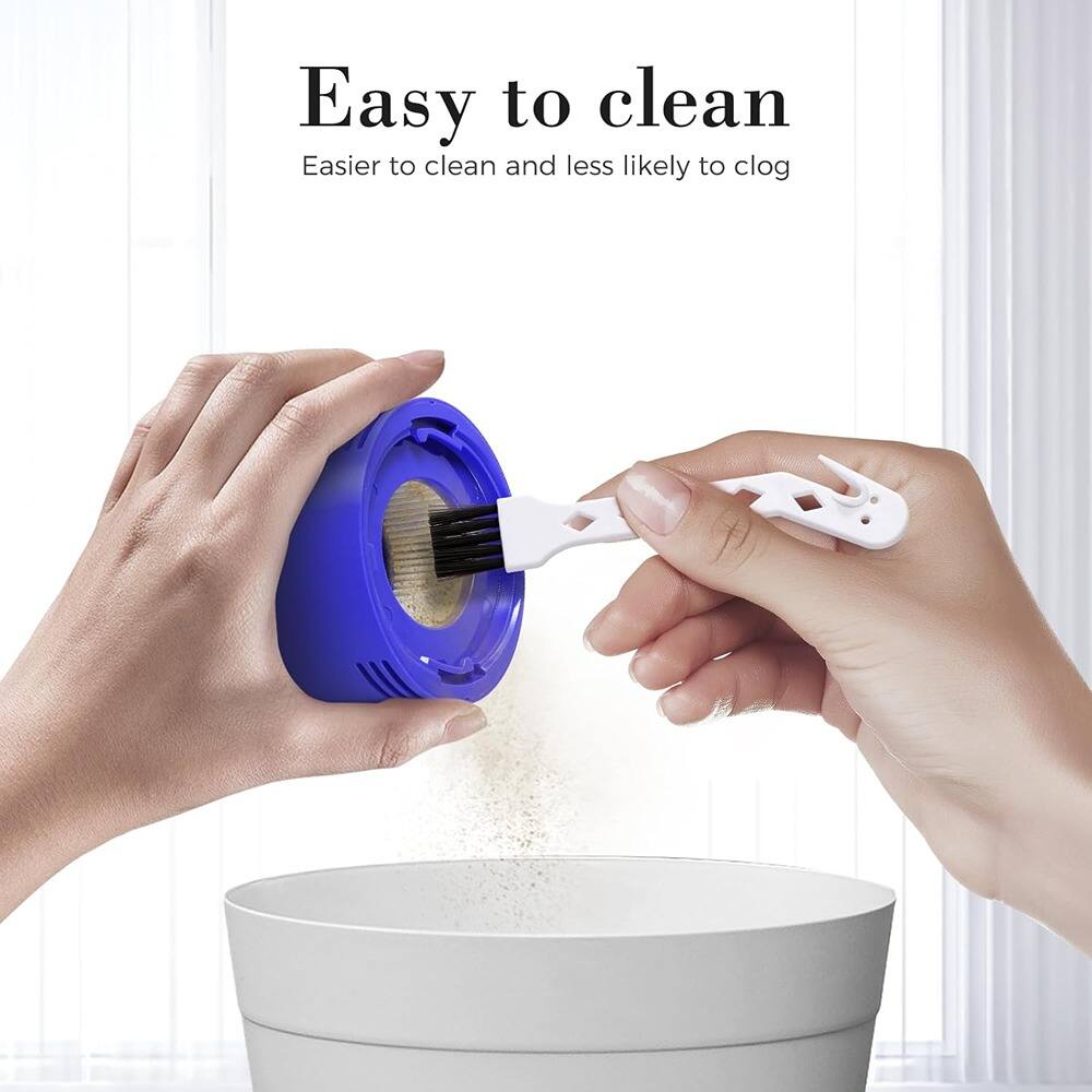 Easy to clean  
Easier to clean and less likely to clog