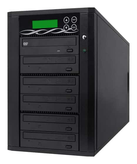 Spartan - 5-Target 24x DVD/CD Duplicator - Black - Larger Front