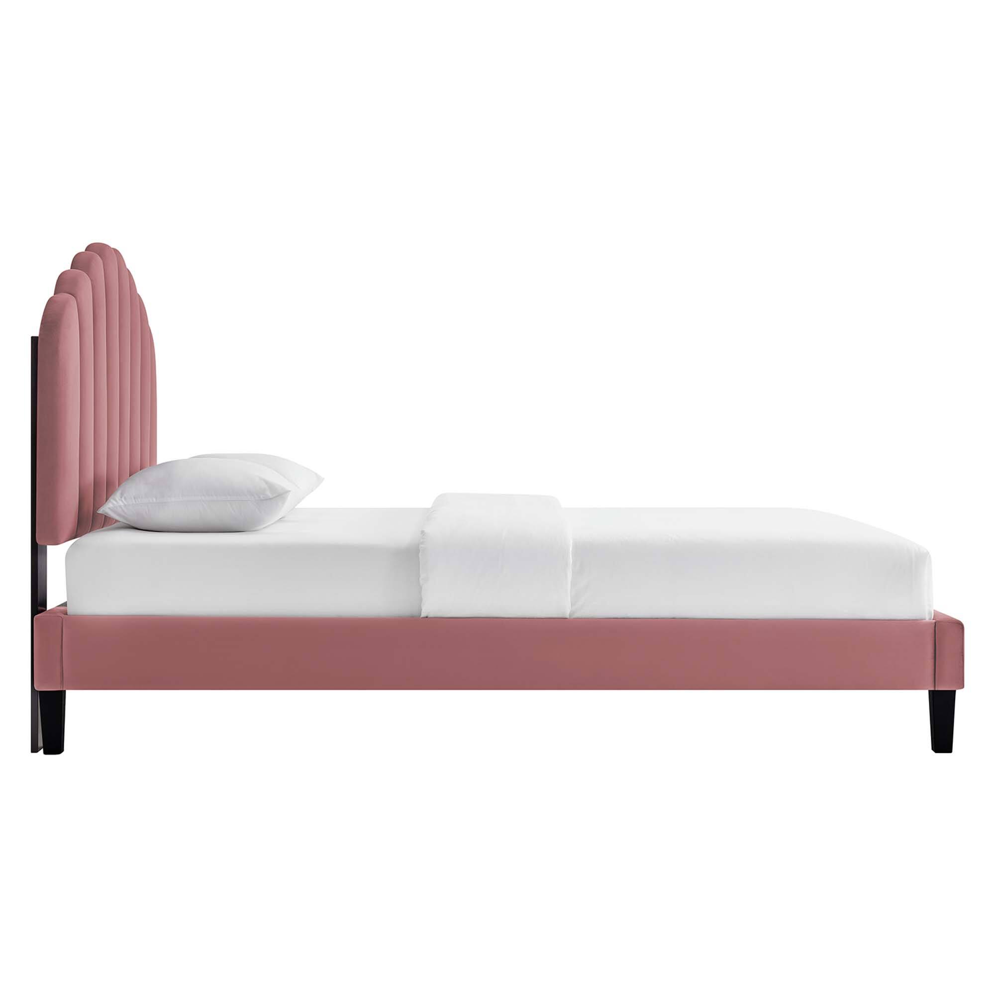 Alt View 1. Modway - Elise Performance Velvet Twin Platform Bed - Blue.