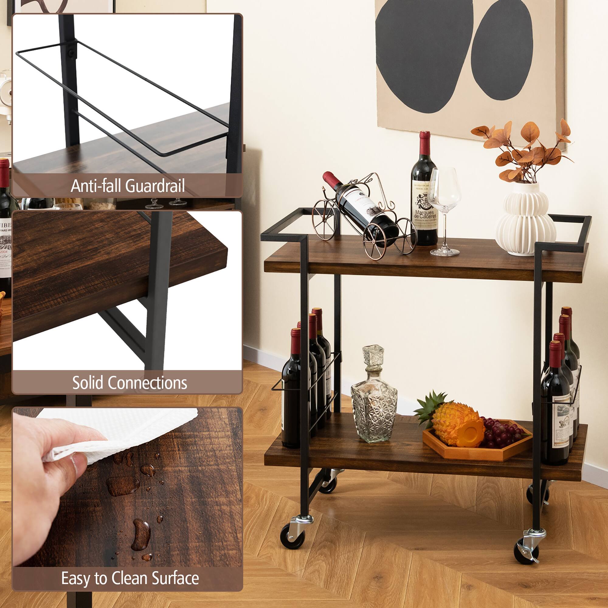 Anti-fall Guardrail  
Solid Connections  
Easy to Clean Surface