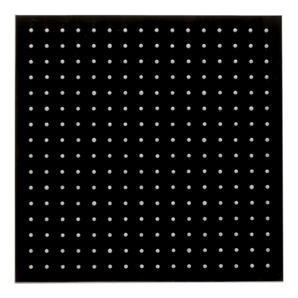 Back. Alfi - Brushed Nickel 16" Square Multi Color LED Rain Shower Head - Silver.