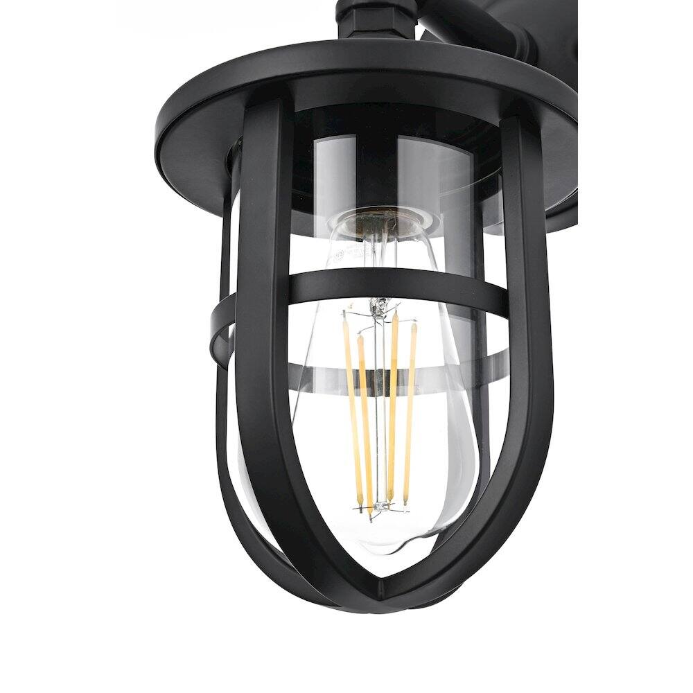 Alt View 3. Elegant Lighting - Hugo 6 Inch Outdoor Wall Sconce In Black - Black.
