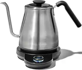 OXO - Brew Gooseneck Electric Kettle – Hot Water Kettle, Pour Over Coffee & Tea Kettle, Adjustable Temperature - Silver