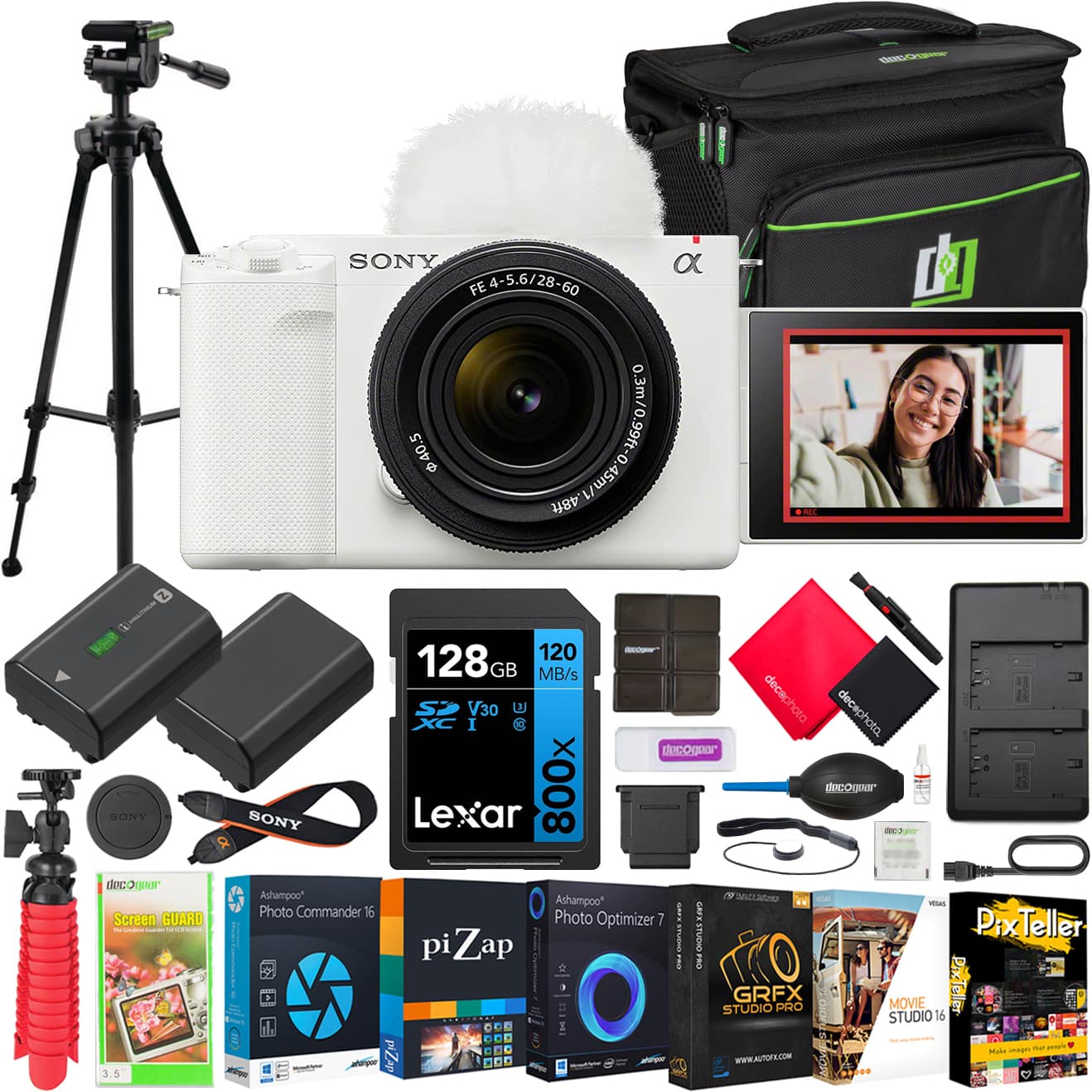 Bundle - Sony - ZV-E1 Full Frame Mirrorless Vlog Camera White + 28-60mm Lens + Accessory Package price history on PriceWatchPro