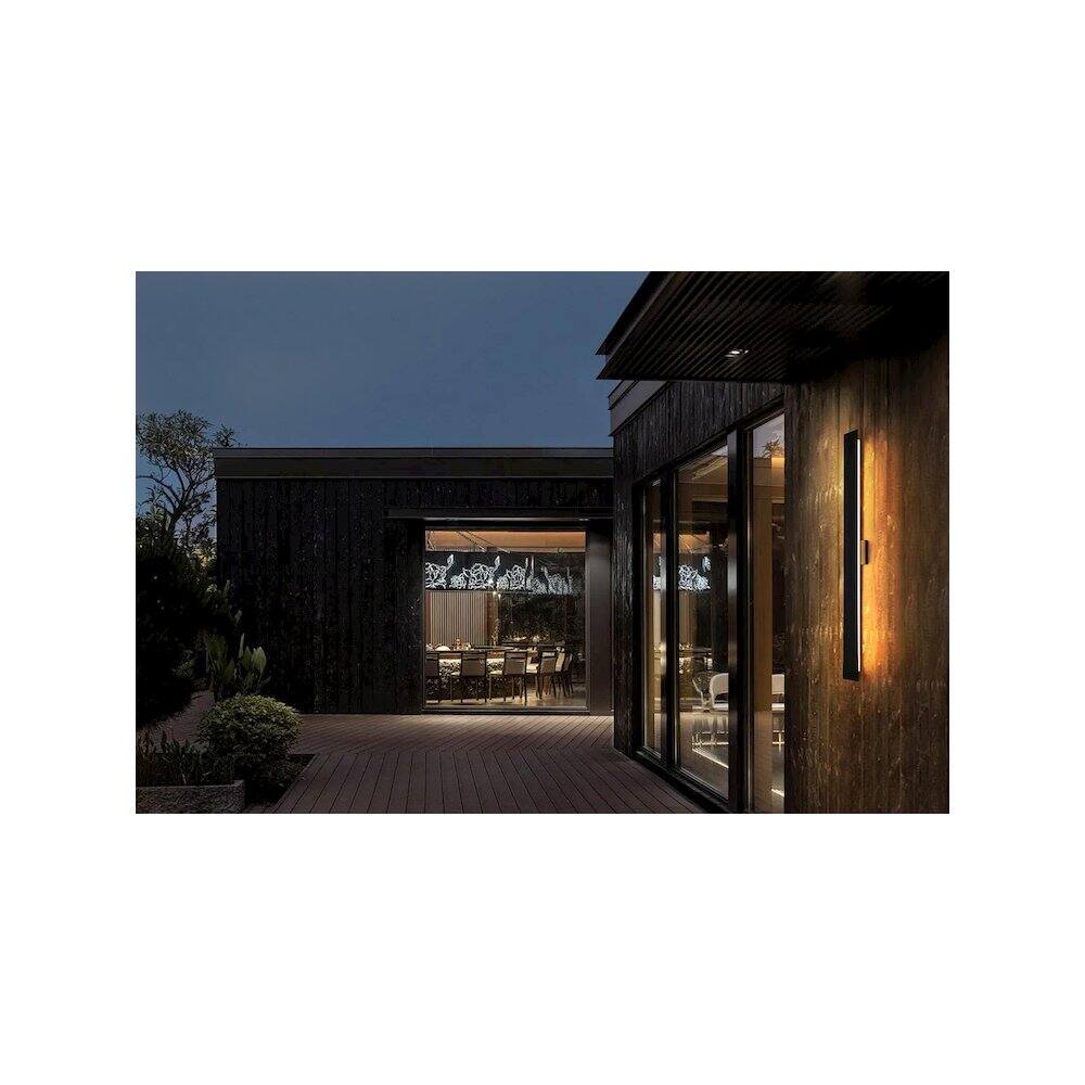 Alt View 4. Elegant Lighting - Waylen 4.5 x 48 inch Outdoor Wall Sconce in Black - Black.