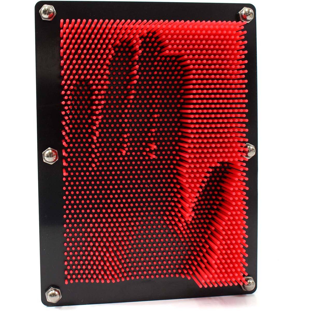 Alt View 2. JuzToys - 3D Pin Art Board Game Toy, Classic Pin Impression Desk Toys Sculpture for Children Adults, Red - Red.