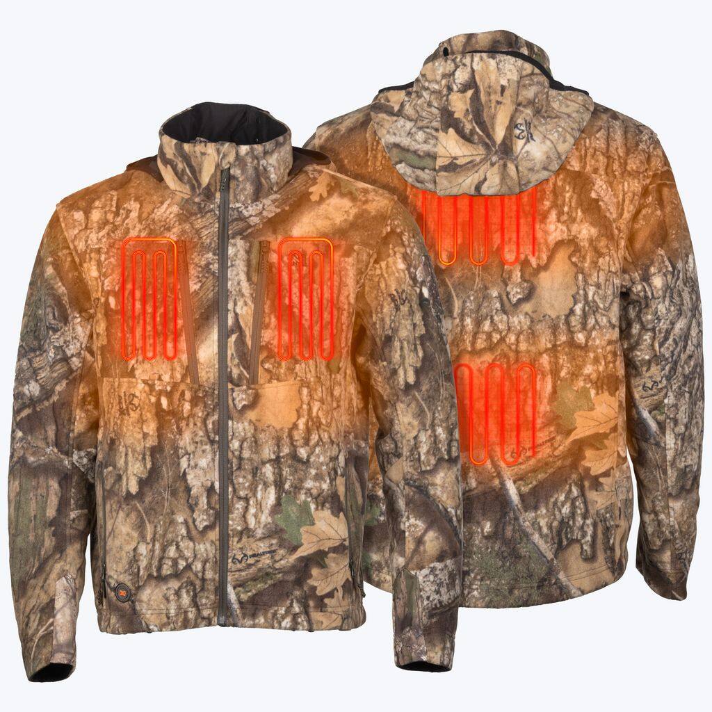 Angle. Mobile Warming - Men's APX Heated Fleece Camo Heated Jacket - APX Camo.