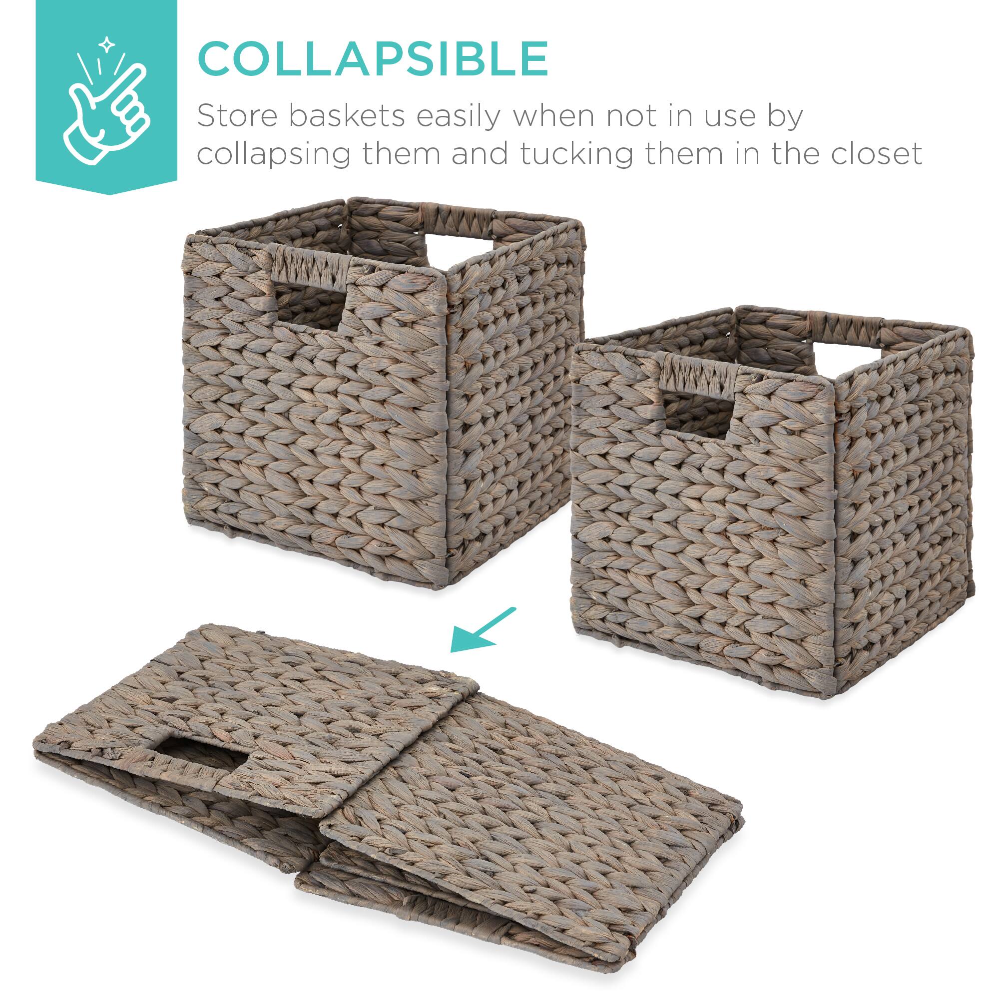 COLLAPSIBLE

Store baskets easily when not in use by collapsing them and tucking them in the closet