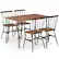 Alt View 17. Costway - 5 PCS Dining Table Set for 4 Rectangular Kitchen Table & 4 Chairs w/ Metal Frame - Walnut, Black and Brown.